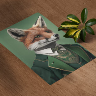 Poster Raposa Vermelha em uma Rua Verde.