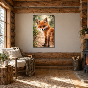 Poster Raposa Vermelha Filhote Animal da Floresta