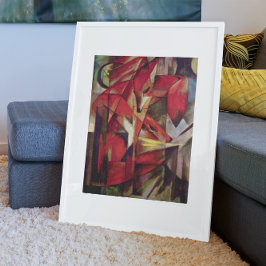Poster Raposas de Franz Marc, Abstrato de Vintage, Cubism