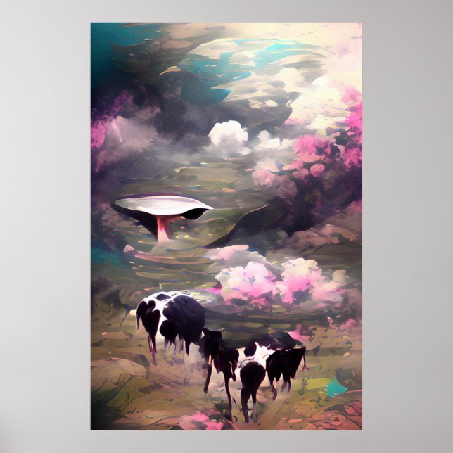 Poster Rapto de Vacas OVNI (Frente)