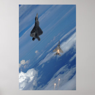 Poster Raptor F-22 e F-15 Eagle