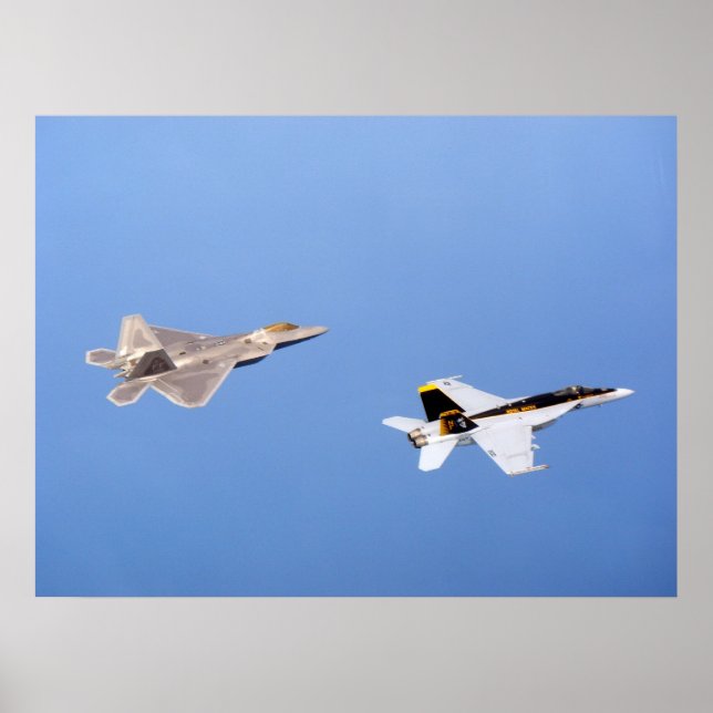 Poster Raptor F-22 e FA-18 Super Hornet (Frente)