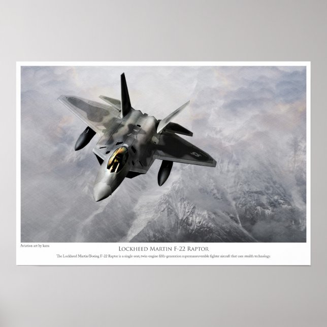 Poster Raptor Martin F-22 Lockheed (Frente)