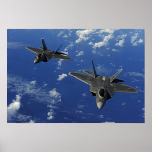 Póster Raptores da força aérea de E.U.F-22 em vôo pert