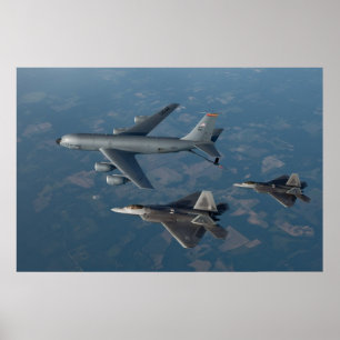 Póster Raptores F-22 e KC-135 Stratotanker