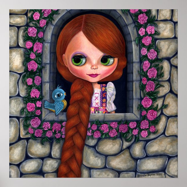 Poster Rapunzel Big Eyes Girl Bonet Ruiva Ruiva (Frente)