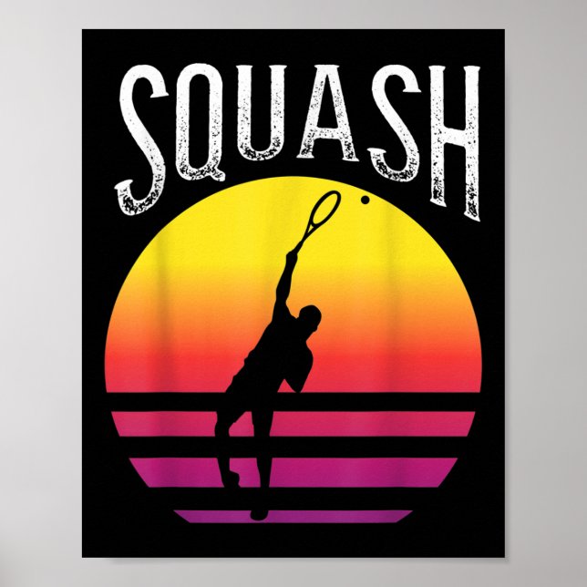 Poster Raquete Bola de Squash Quadra de Squash Badminton  (Frente)