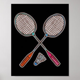 Poster Raquete De Badminton E Volantes Badminton Profissi