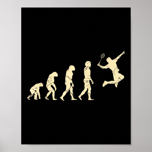 Poster Raquete de Badminton Evolution do Jogador (Frente)