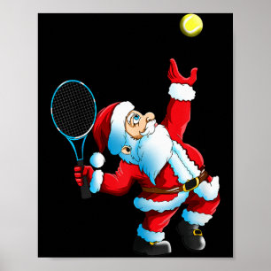 Poster Raquete de Tênis Jogo de Tênis do Papai Noel Natal
