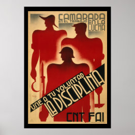 Póster Raras Propaganda da Guerra Civil Espanhola - Disci