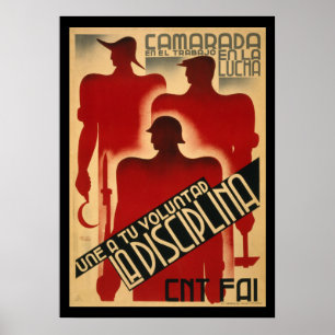 Póster Raras Propaganda da Guerra Civil Espanhola - Disci