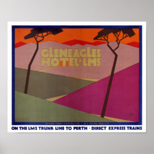 Poster Raros Gleneagles Viagens vintage Restaurados