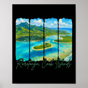 Poster Rarotonga Ilhas Cook Viagem Pincelada Rarotong