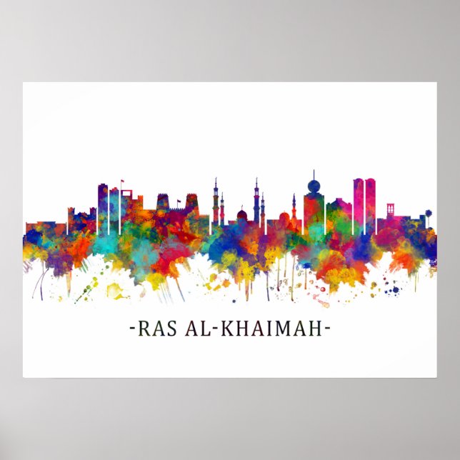 Poster Ras Al-Khaimah UAE Skyline (Frente)