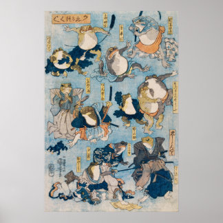 Poster Rãs Kabuki Famosas - Kuniyoshi