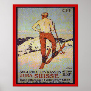 Póster Rasses dos les de Croix da rua do esqui do