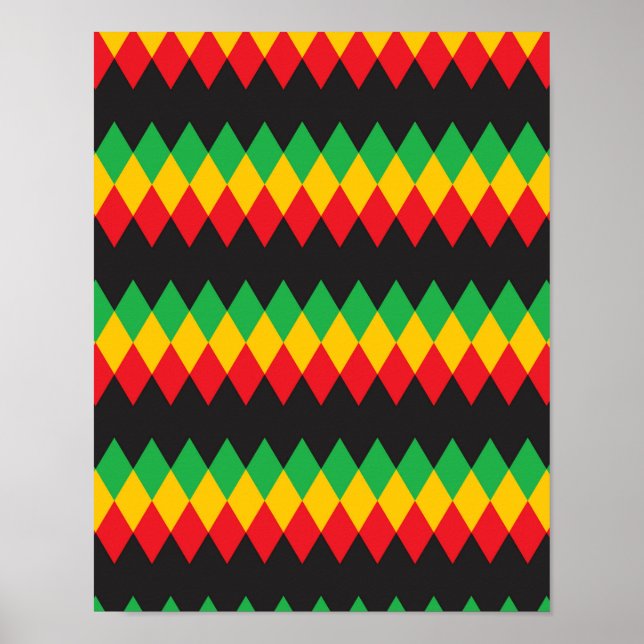 Póster Rasta Diamond Pattern (Frente)