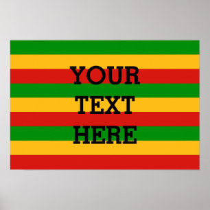 Poster RASTAFARI FLAG COLORS + texto