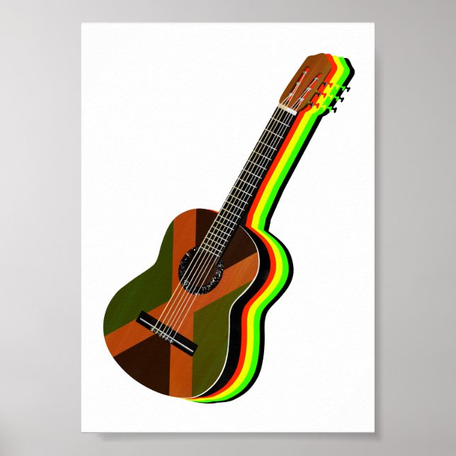 Póster Rastafarian Reggae Guitar Jamaica (Frente)