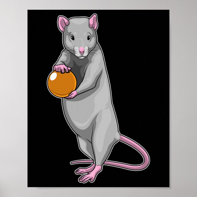 Poster Rat Bowling Bowling Ball Sports  (Frente)