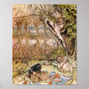 Poster Rat E Mole Têm Um Piquenique - Arthur Rackham