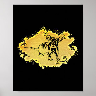 Poster Rat Motif Rodent Cute Rat Mão Queijo Anima