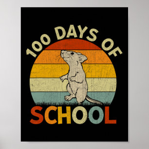 Poster Rat Retro Boys Professoras Do 100º Dia Da Escola