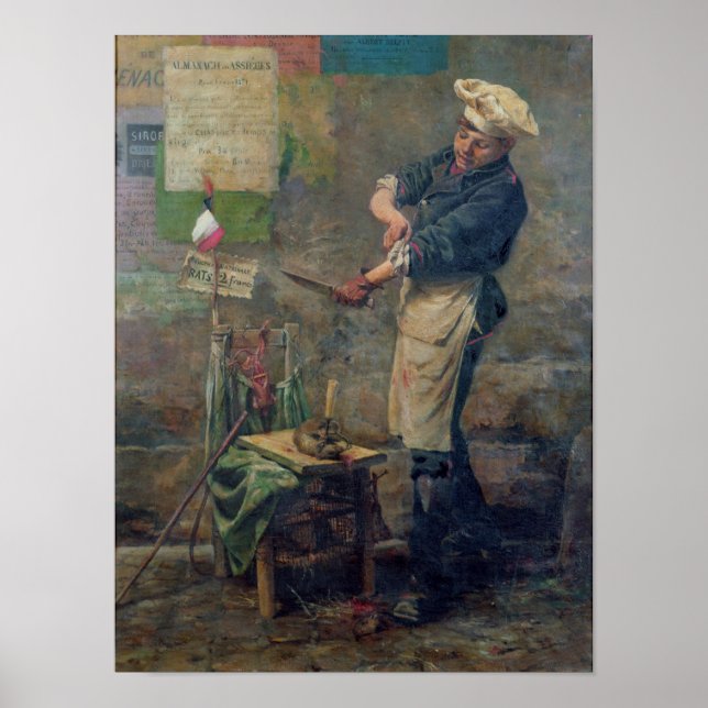Póster Rat Seller durante o cerco de Paris, 1870 (Frente)