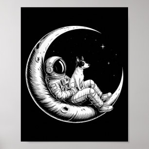 Poster Rat Terrier Astronauta Galaxy Moon Dog Amantes