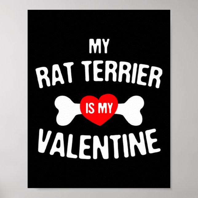 Poster Rat Terrier Is My Valentine Rat Terrier Dog  (Frente)