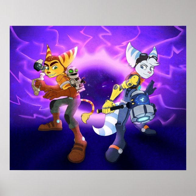 Poster Ratchet E Rift Em Branco, Separados (Frente)