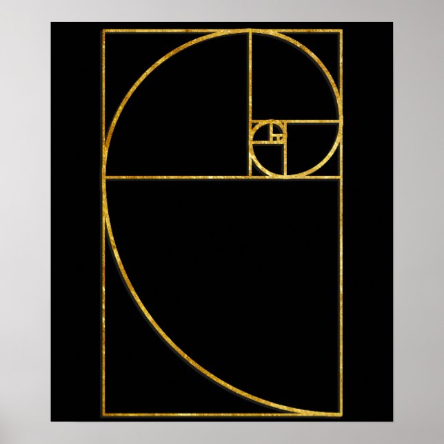 Poster Ratio do ouro Espiral Fibonacci Sagrada (Frente)