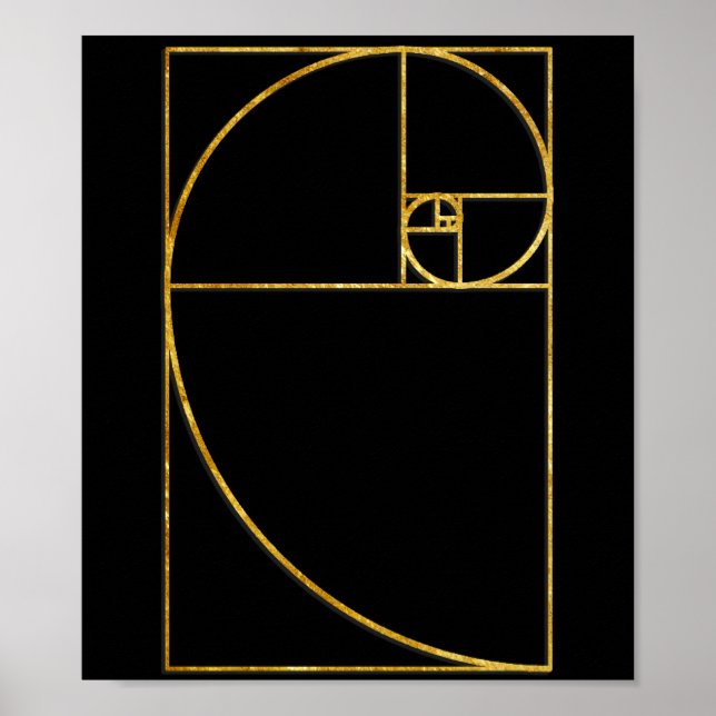 Poster Ratio do ouro Espiral Fibonacci Sagrada (Frente)