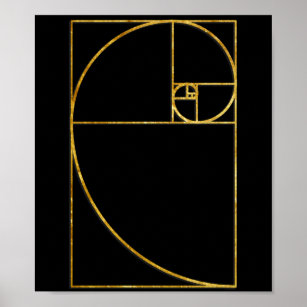 Poster Ratio do ouro Espiral Fibonacci Sagrada