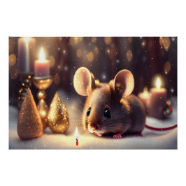 Póster Rato bonito celebra o Natal