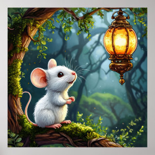 Poster Rato branco fofo