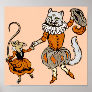 Poster rato dançando com gato