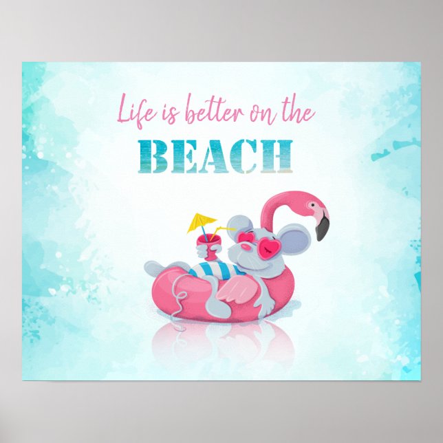 Poster Rato Fofo Toalha de Praia Estilosa (Frente)