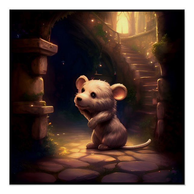 Póster Rato Pequeno e Bonito Adorável (Frente)