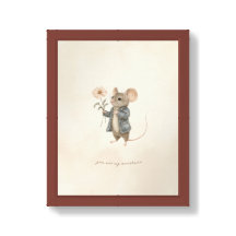 Rato Pintado À Mão Original Segurando Nursorva Da