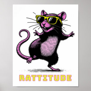 Poster Rato Rosa Engraçado Memória Raça Rosa Raça Rosa Su