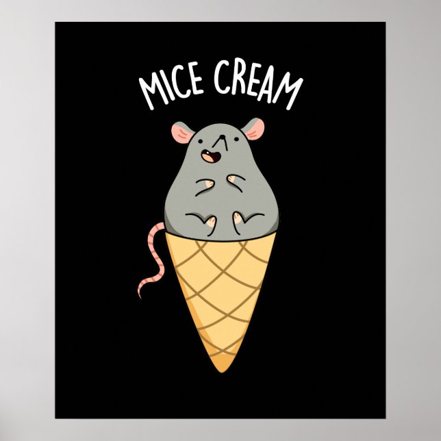 Poster Ratos Cream Funny Sorvete Pun Dark BG (Frente)