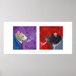 Póster Ratos nos ternos de negócio que fumam a arte do