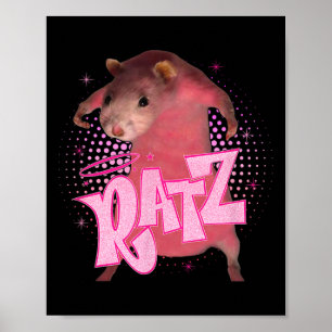 Poster Ratz Divertido Rato Rosa Rato Homens Mulheres Hall