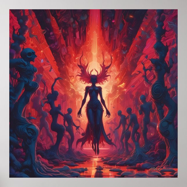 Poster Rave Hellaciosa no lago de fogo - Ken Gage (Frente)