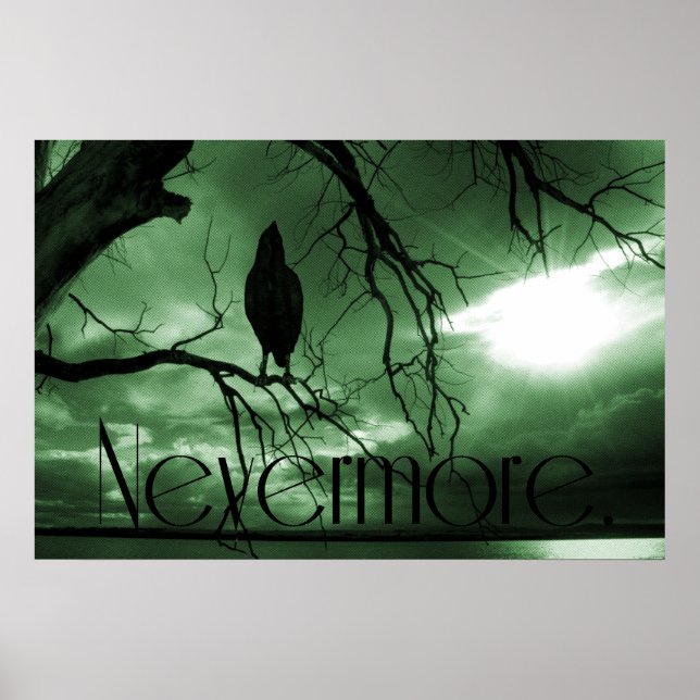Póster Raven - Árvore de raios solares - Verde (Frente)