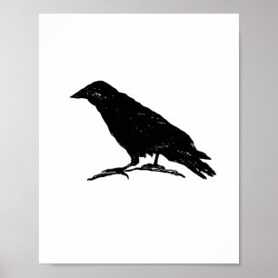 Poster Raven Black Bird Spooky Halloween Painting