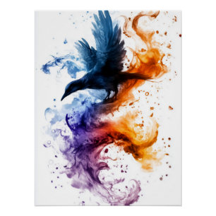 Póster Raven Encantado Sofrendo através do Fogo e da Magi