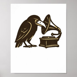 Poster Raven Gramophone Vintage Music Art